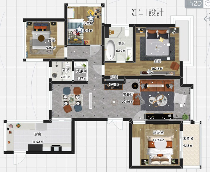 水印580_仇美蓉_南京市江寧區(qū)藍光黑鉆公館140㎡輕奢風(fēng)格裝修_2D