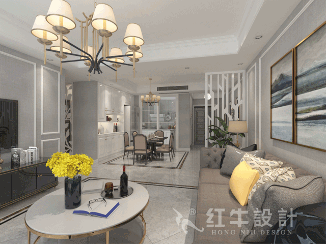 南京老房翻新--即便少掉一個衛(wèi)生間，也要單獨的衣帽間！01仇美蓉_康盛花園115㎡輕奢風格裝修效果圖