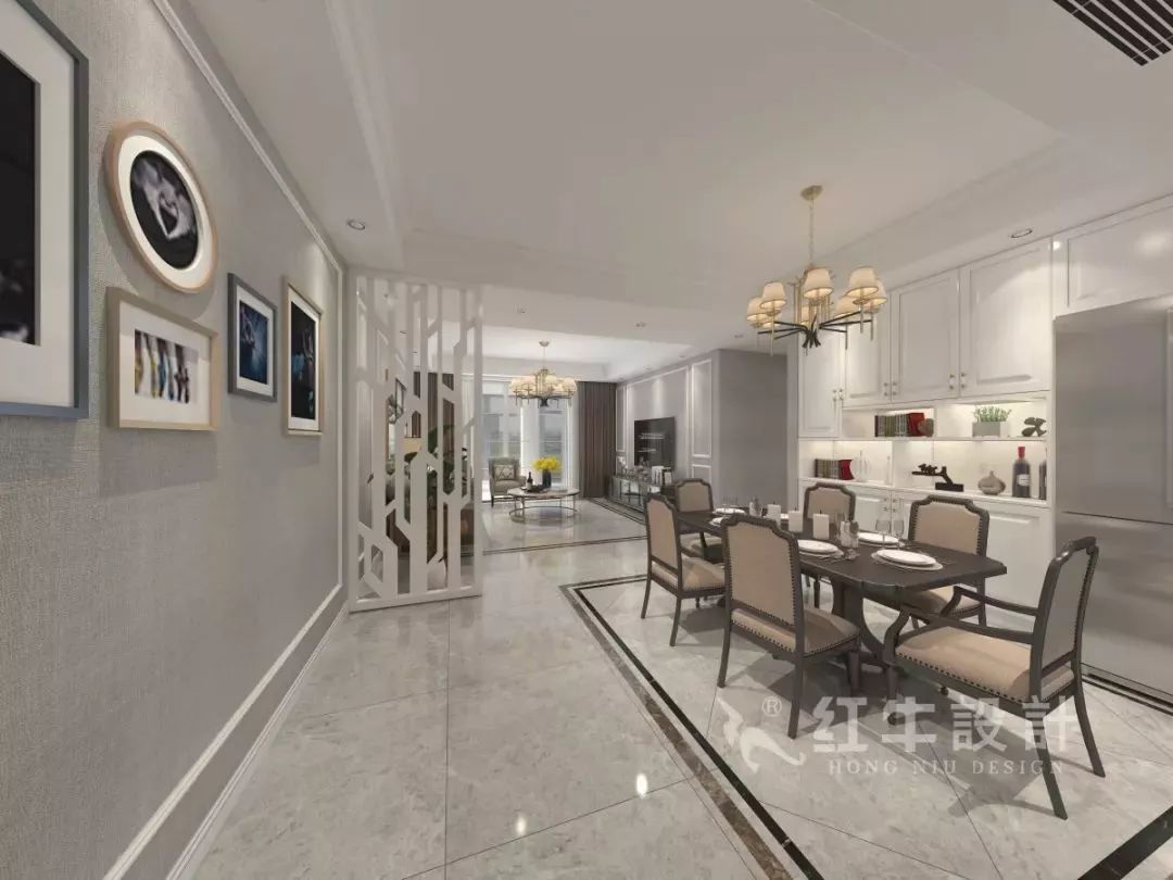 南京老房翻新--即便少掉一個衛(wèi)生間，也要單獨的衣帽間！13仇美蓉_康盛花園115㎡輕奢風格裝修效果圖_餐廳