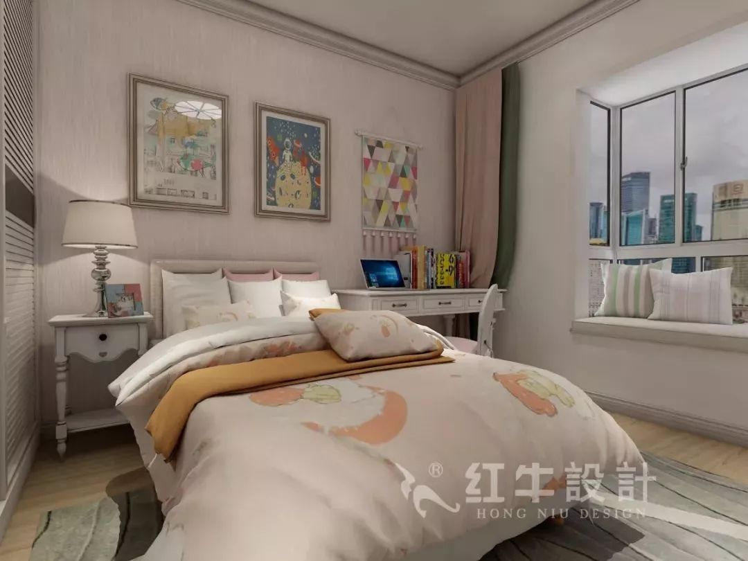 南京老房翻新--即便少掉一個衛(wèi)生間，也要單獨的衣帽間！16仇美蓉_康盛花園115㎡輕奢風格裝修效果圖_次臥