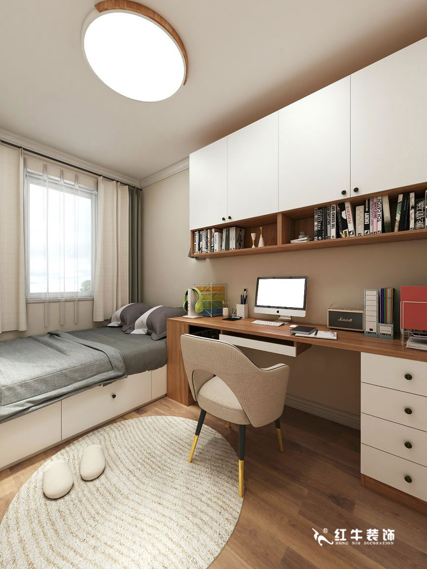 蔣琛_九條巷106㎡現(xiàn)代風(fēng)“養(yǎng)老房”裝修，給設(shè)計(jì)做減法！09書(shū)房+logo