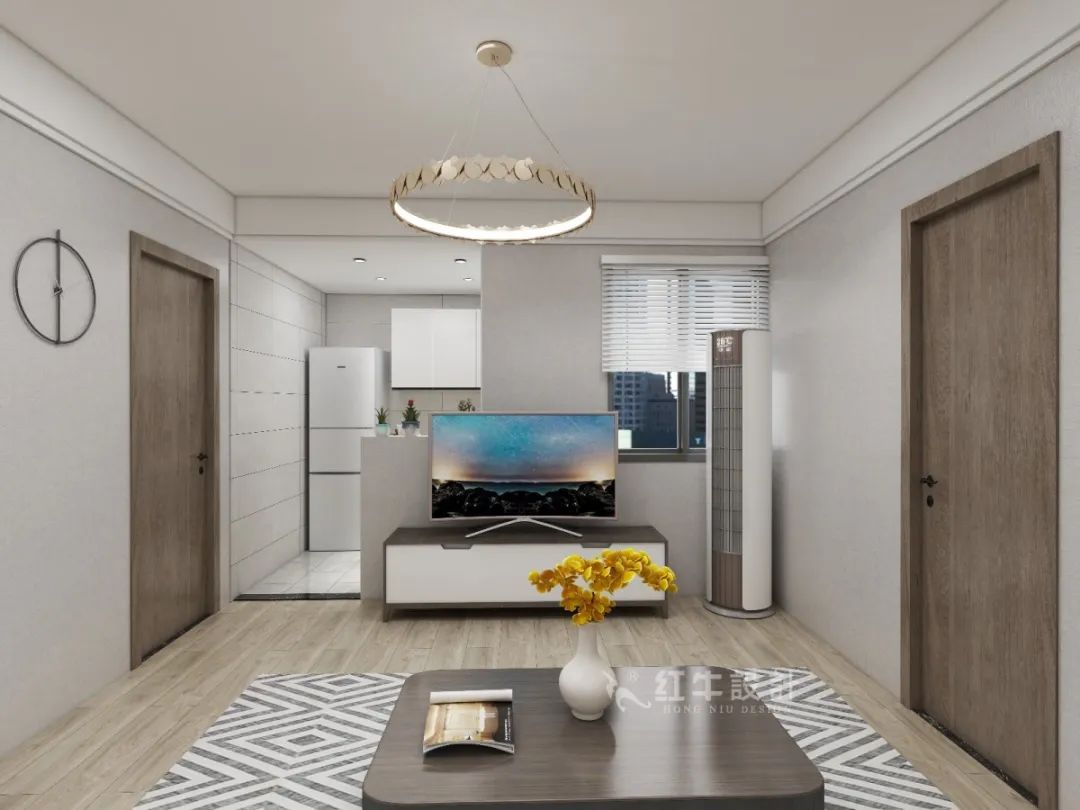 劉萍萍_花崗鴻福城132㎡現(xiàn)代簡約風(fēng)格_兩套小戶型打通變大宅，中西雙廚房+衣帽間打造品質(zhì)生活！07客廳