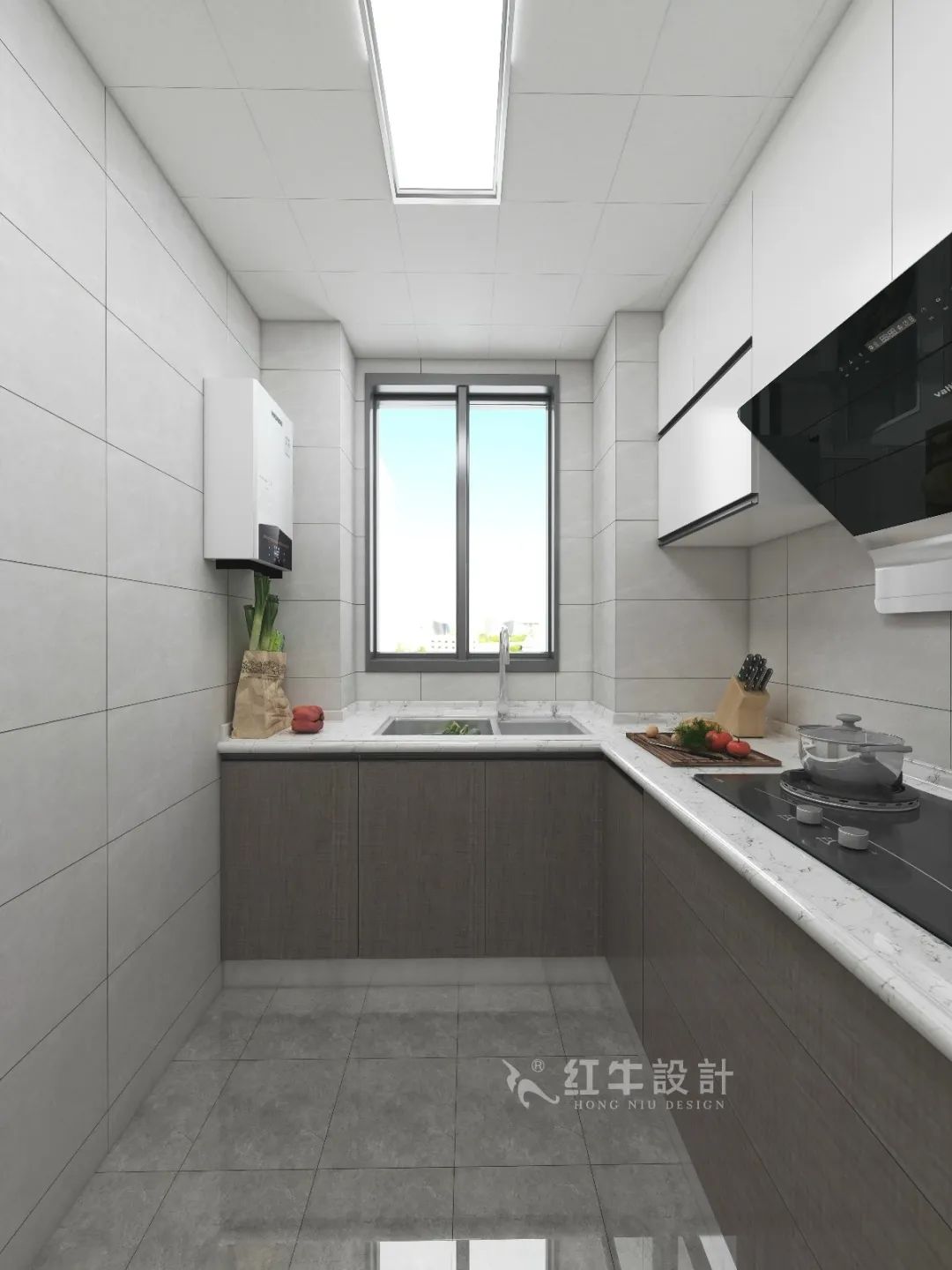 劉萍萍_花崗鴻福城132㎡現(xiàn)代簡約風(fēng)格_兩套小戶型打通變大宅，中西雙廚房+衣帽間打造品質(zhì)生活！10廚房