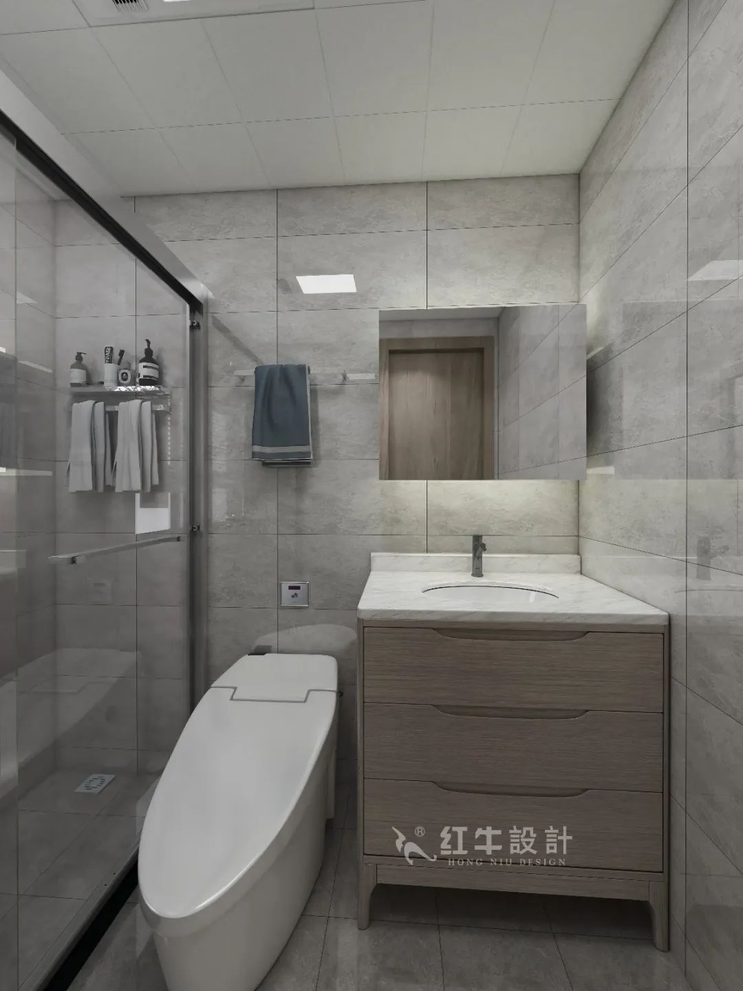 劉萍萍_花崗鴻福城132㎡現(xiàn)代簡約風(fēng)格_兩套小戶型打通變大宅，中西雙廚房+衣帽間打造品質(zhì)生活！15衛(wèi)生間