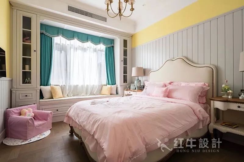 魏利利_紅牛設(shè)計--保利金地貝克灣125㎡美式風(fēng)格07效果圖欣賞_臥室