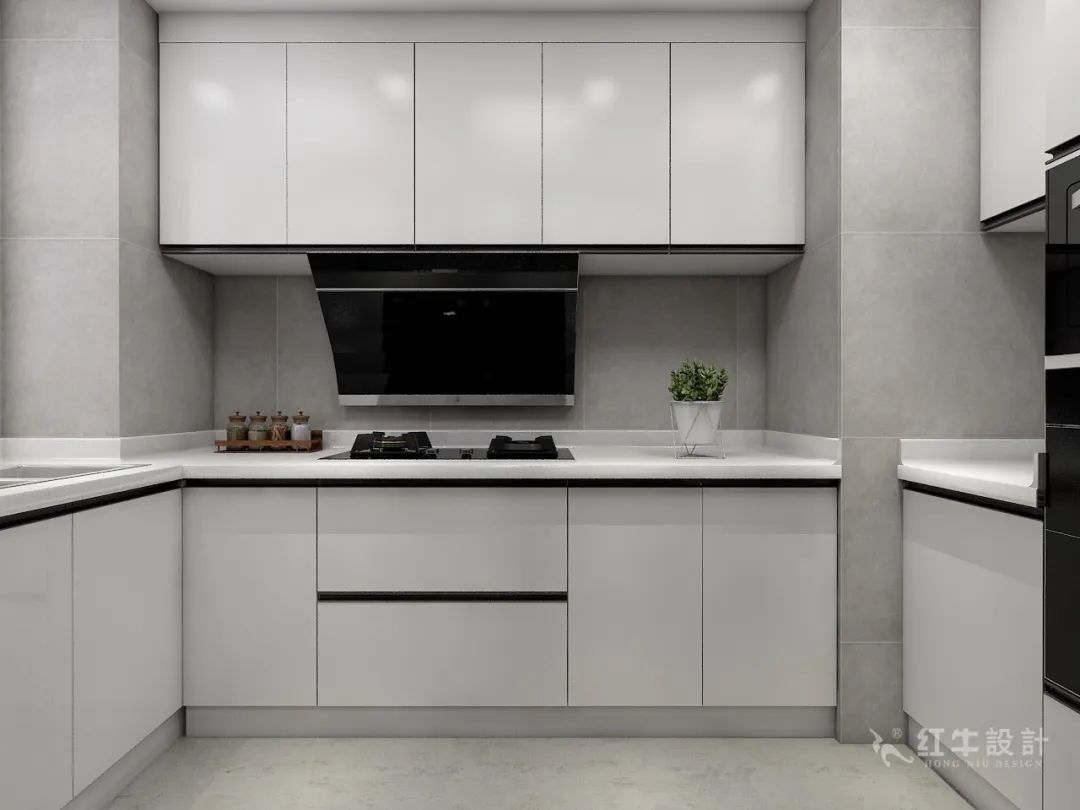張智猿_紅牛設(shè)計--電建洺悅府105㎡輕奢混搭09效果圖欣賞_廚房