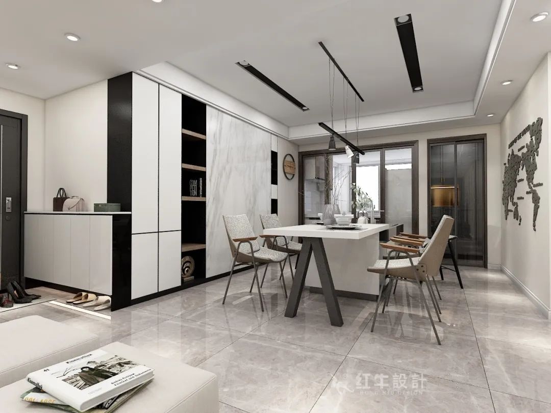 仇美蓉_紅牛設(shè)計(jì)--大名城 · 紫金九號128㎡現(xiàn)代簡約05效果圖欣賞_餐廳