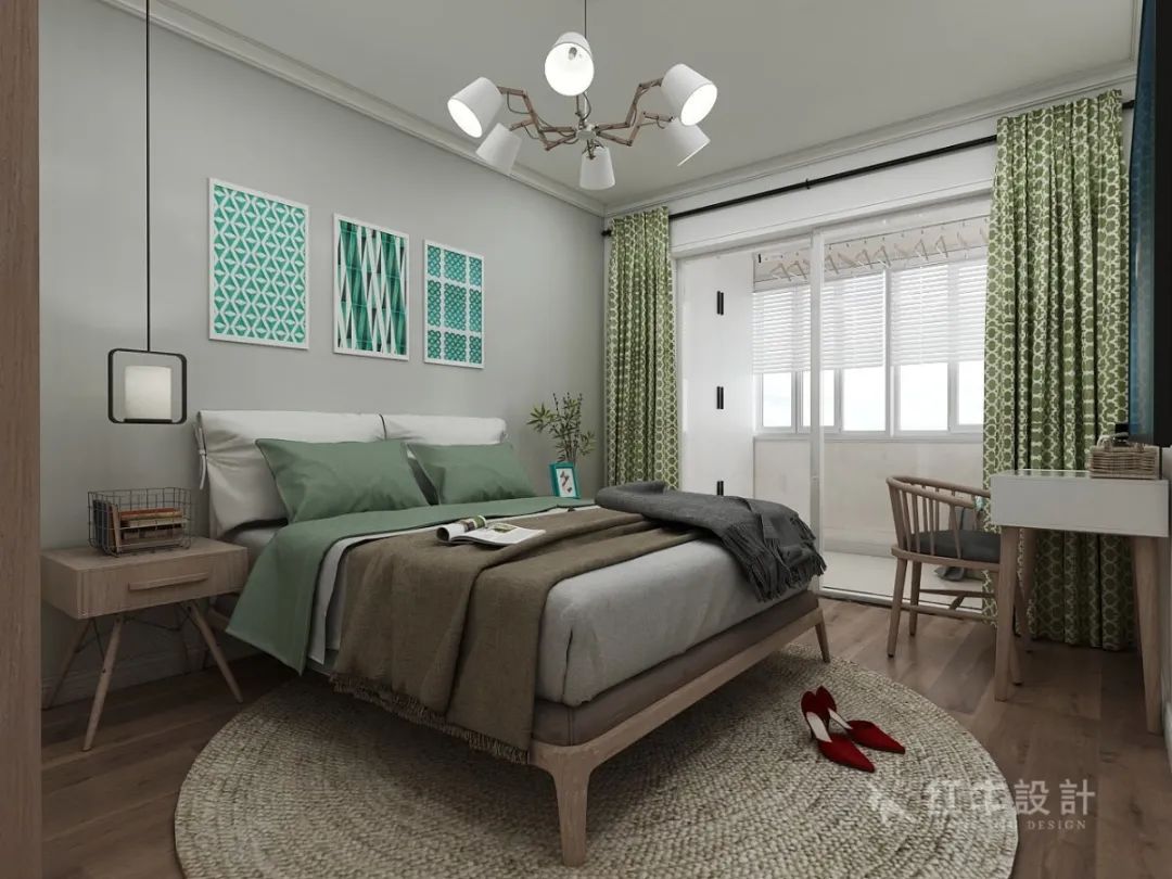 吳波_紅牛設(shè)計(jì)--中垠紫金官邸100㎡（B戶型）現(xiàn)代簡(jiǎn)約06效果圖欣賞_臥室