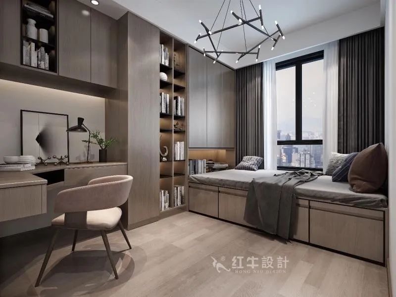 吳波_紅牛設(shè)計(jì)--中垠紫金官邸100㎡（B戶型）現(xiàn)代簡(jiǎn)約07效果圖欣賞_書(shū)房