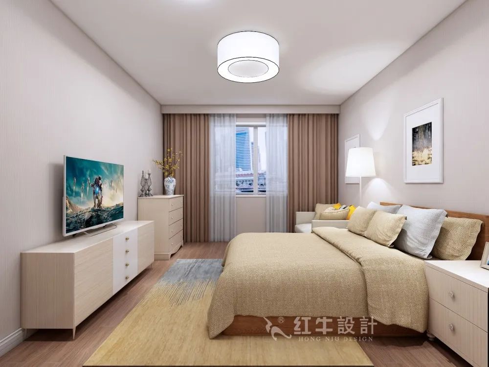 孟憲濤_紅牛設計--中垠紫金官邸109㎡（D戶型）現(xiàn)代北歐06主臥