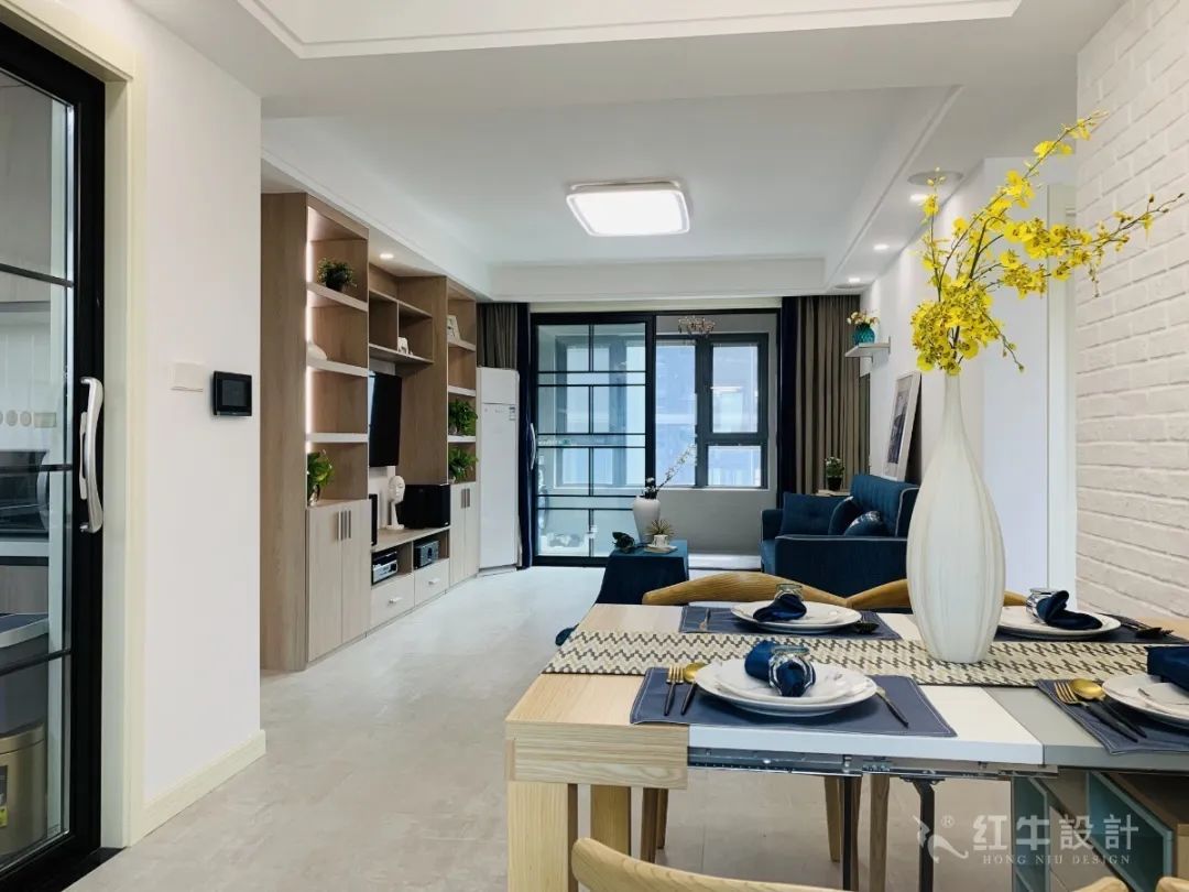 孟憲濤_保利國際社區(qū)115㎡現(xiàn)代北歐--簡潔明亮之家，一人獨居太愜意！06實景效果_客餐廳