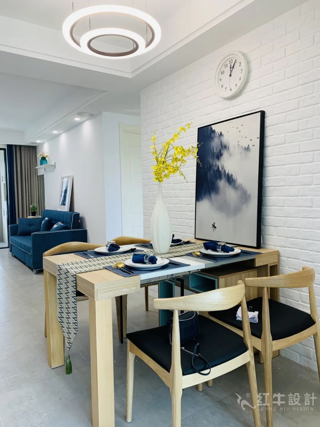 孟憲濤_保利國際社區(qū)115㎡現(xiàn)代北歐--簡潔明亮之家，一人獨居太愜意！10實景效果_客餐廳