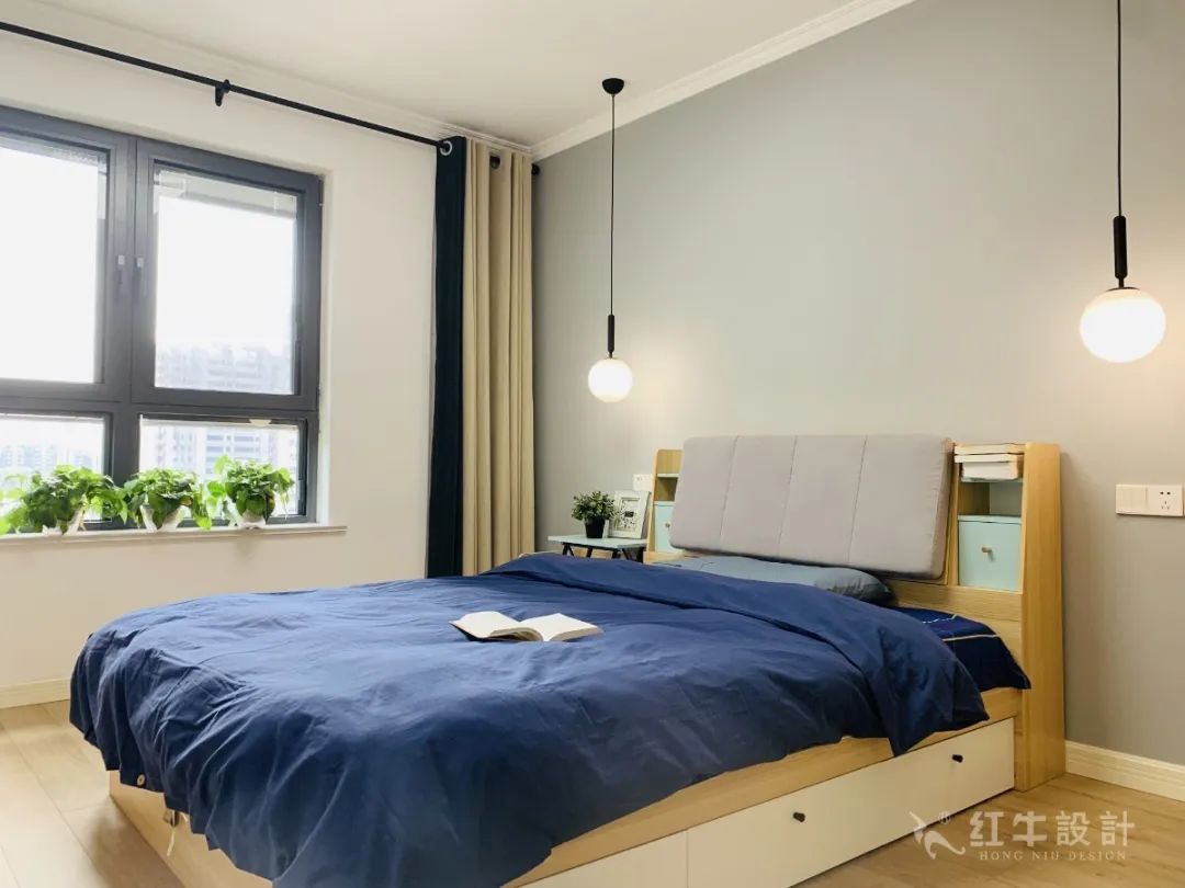 孟憲濤_保利國際社區(qū)115㎡現(xiàn)代北歐--簡潔明亮之家，一人獨居太愜意！13實景效果_主臥