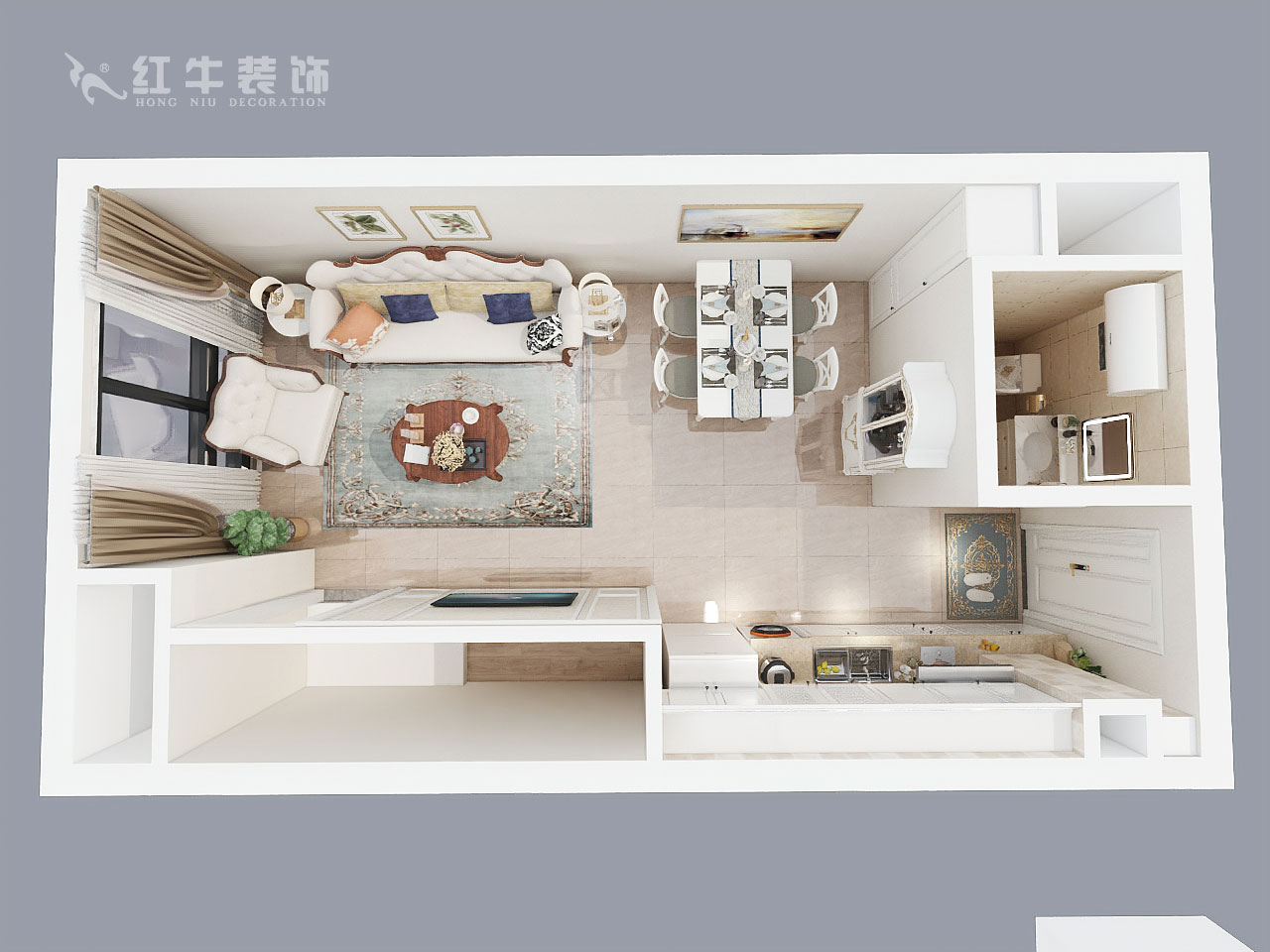 郭志成_悅享家北樓710-90㎡-簡(jiǎn)歐風(fēng)格_一樓鳥瞰圖+logo