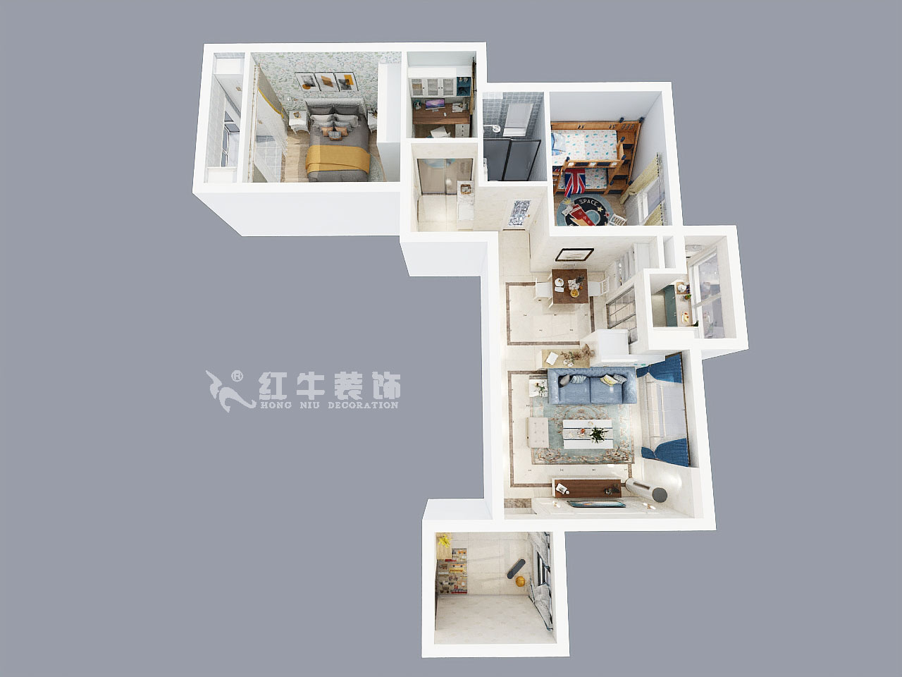 熊皓宇_21世紀(jì)國際公寓56-2601-60㎡-現(xiàn)代簡約風(fēng)格_鳥瞰圖+logo