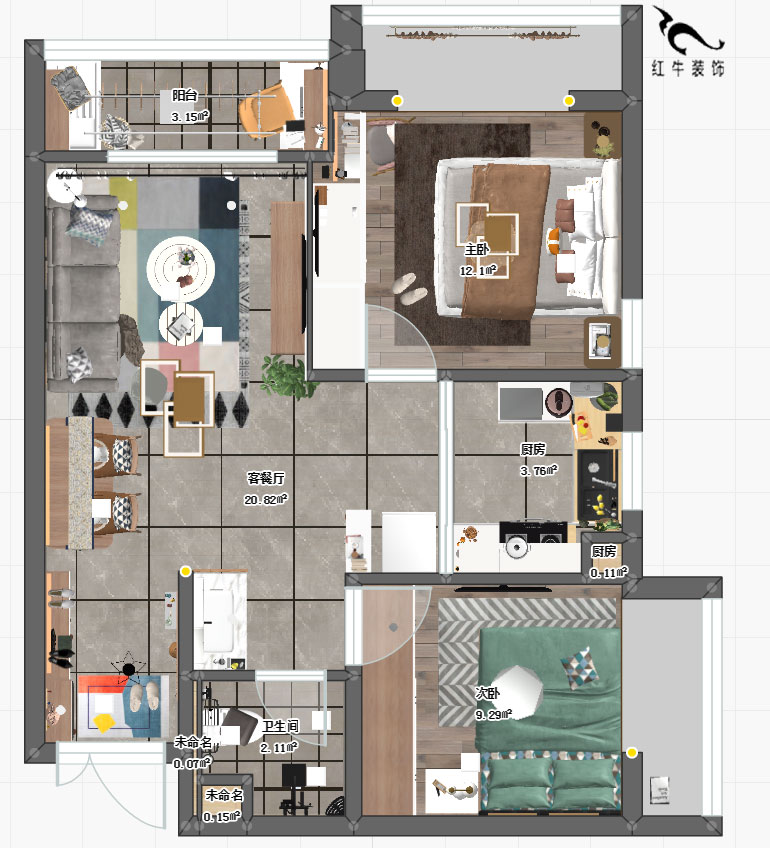 魏明花_明發(fā)財(cái)富中心B4-1517-60㎡-現(xiàn)代簡約風(fēng)格_平面圖+logo