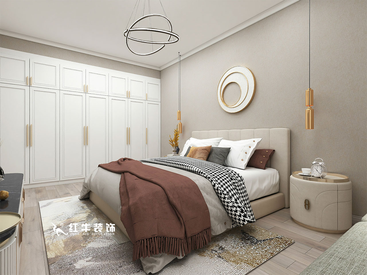 顧娟_金地都會意境118㎡現(xiàn)代風格--弧形沙發(fā)設(shè)計，獨特有創(chuàng)意！07主臥設(shè)計