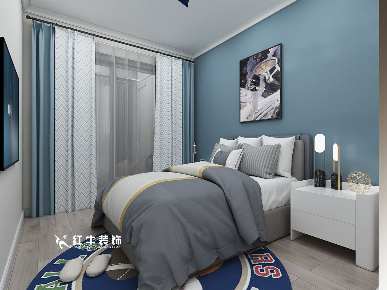 顧娟_金地都會意境118㎡現(xiàn)代風格--弧形沙發(fā)設(shè)計，獨特有創(chuàng)意！09客臥設(shè)計