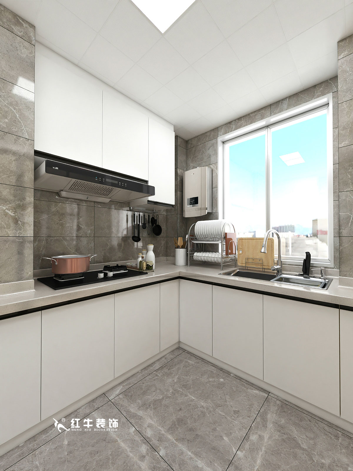 顧娟_金地都會意境118㎡現(xiàn)代風格--弧形沙發(fā)設(shè)計，獨特有創(chuàng)意！06餐廳設(shè)計_廚房+