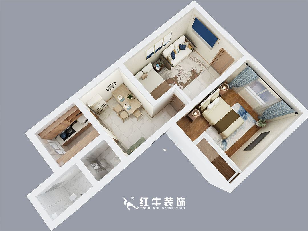 朱明琪_鎖金四村20-3-105-68㎡-新中式風(fēng)格_鳥瞰圖