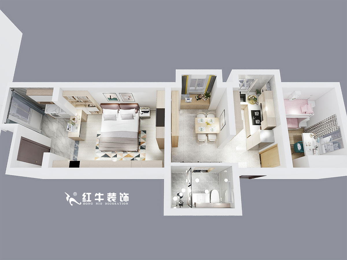 顧娟_龍蟠中路474-5-102-70㎡-簡約北歐風(fēng)格_鳥瞰圖