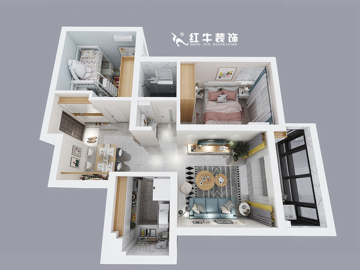 顧娟_啟迪方洲明園6-2502-77㎡-簡約北歐風(fēng)格_鳥瞰圖