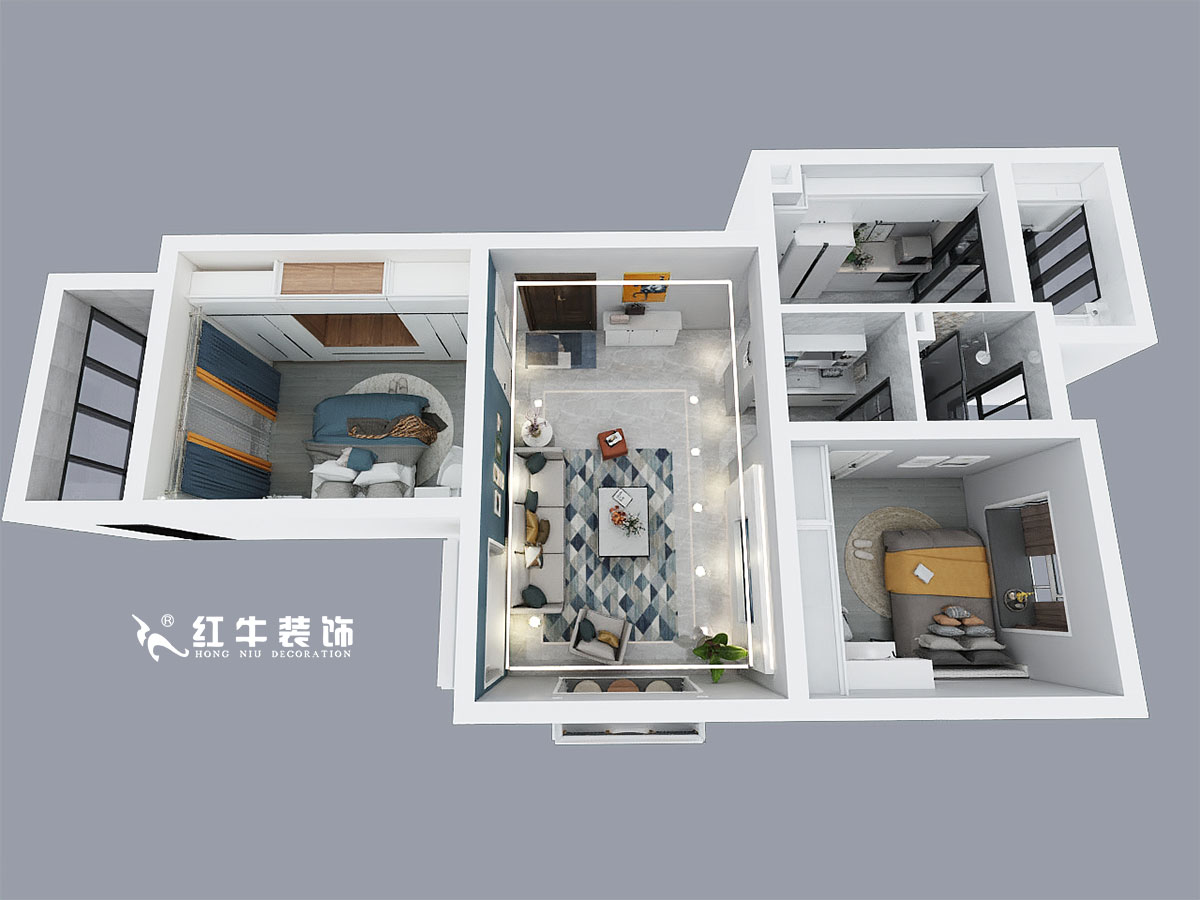 熊皓宇_金蕊家苑2-706-80㎡-簡約風(fēng)格_鳥瞰圖