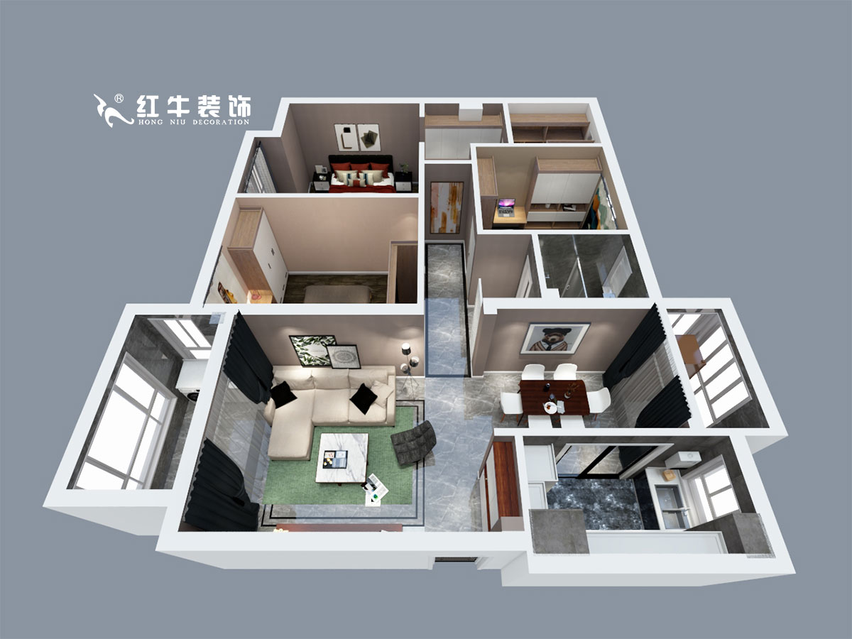 劉小勇_電建洺悅府二期12-102-137㎡-現(xiàn)代簡約風(fēng)格_鳥瞰圖