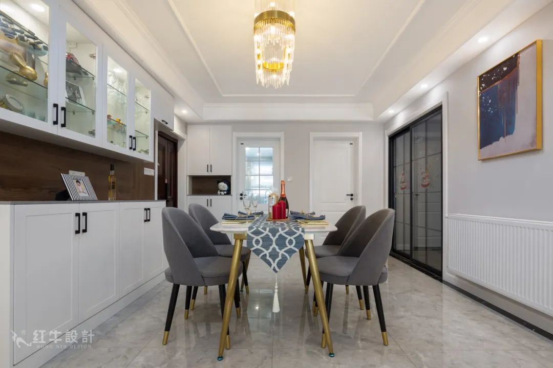 85后夫婦的美式輕奢家，起名“海藍(lán)之謎”！05餐廳