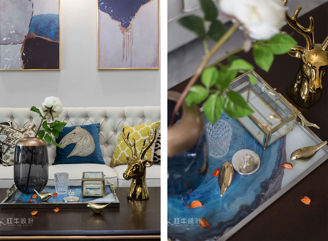 85后夫婦的美式輕奢家，起名“海藍(lán)之謎”！08客廳+09客廳