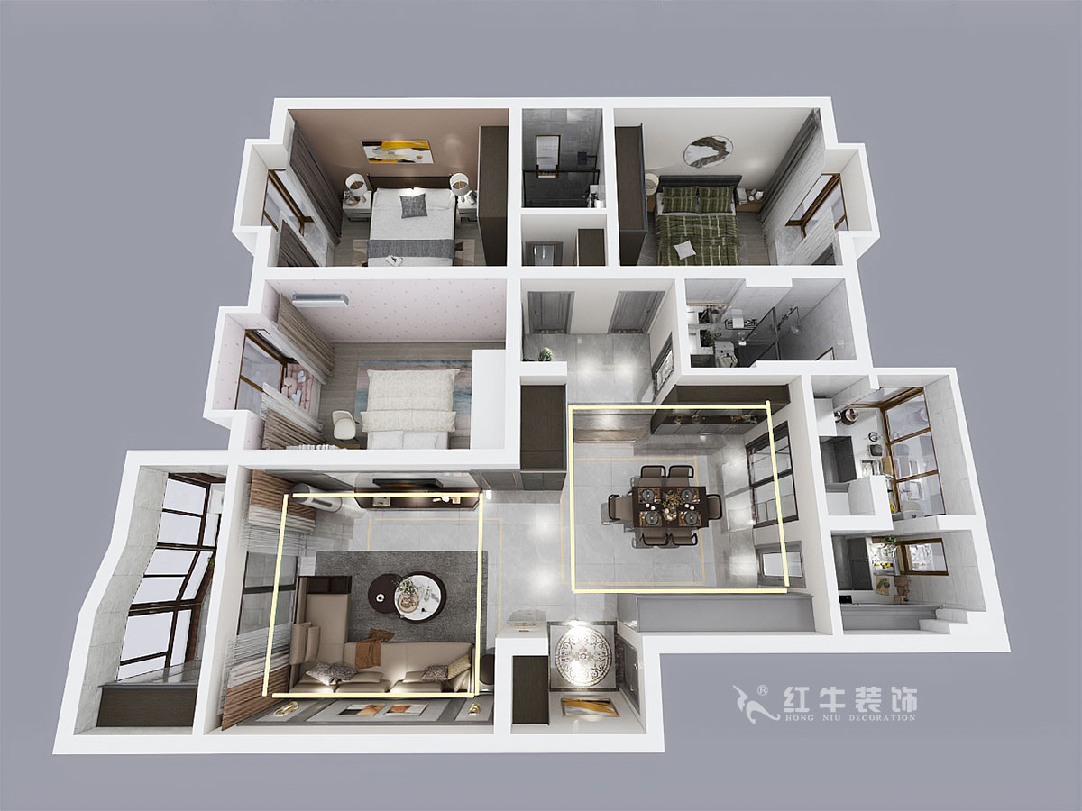 郭志成_楓丹白露24-202-130㎡-輕奢簡(jiǎn)美風(fēng)格_3室2廳2衛(wèi)（老房裝修）_定制家￥201600_00_04鳥(niǎo)瞰圖