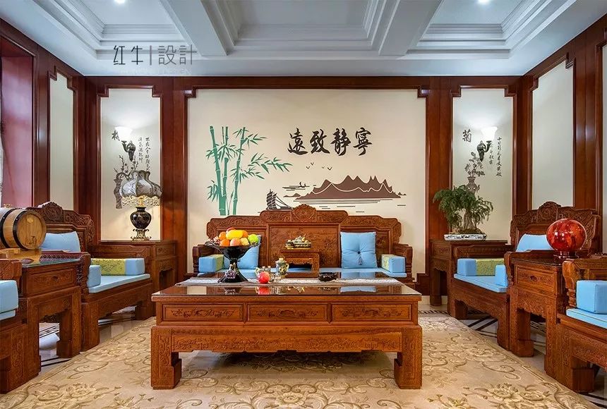 吳波_紅牛設(shè)計 · 大宅--280㎡ · 中式古典風(fēng)格 · 湯山東湖麗島01