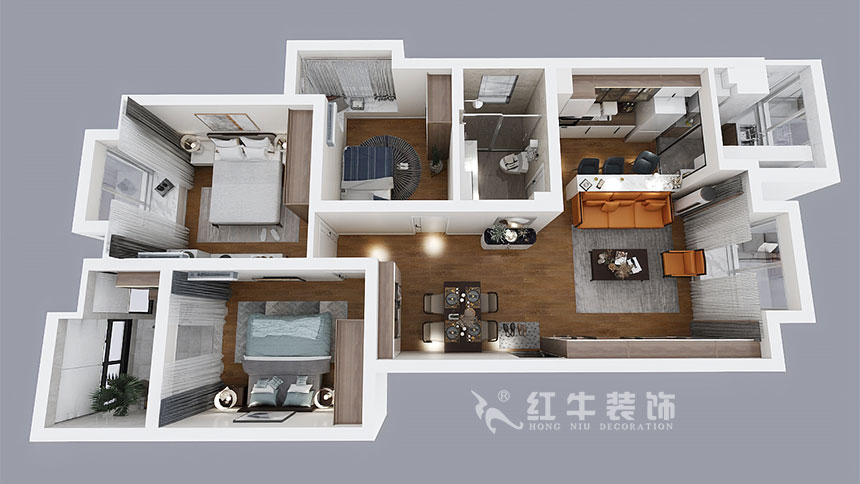 顧娟_東城水岸2-106-115㎡-現(xiàn)代風(fēng)格_3室2廳1衛(wèi)（舊房裝修）_定制家￥154340_全包17萬(wàn)00_04鳥瞰圖