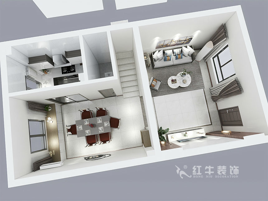 陸利民_香地美舍602-156㎡-新中式風(fēng)格_5室2廳3衛(wèi)（新房裝修）_定制家￥208000_全包25萬00_13一樓鳥瞰圖