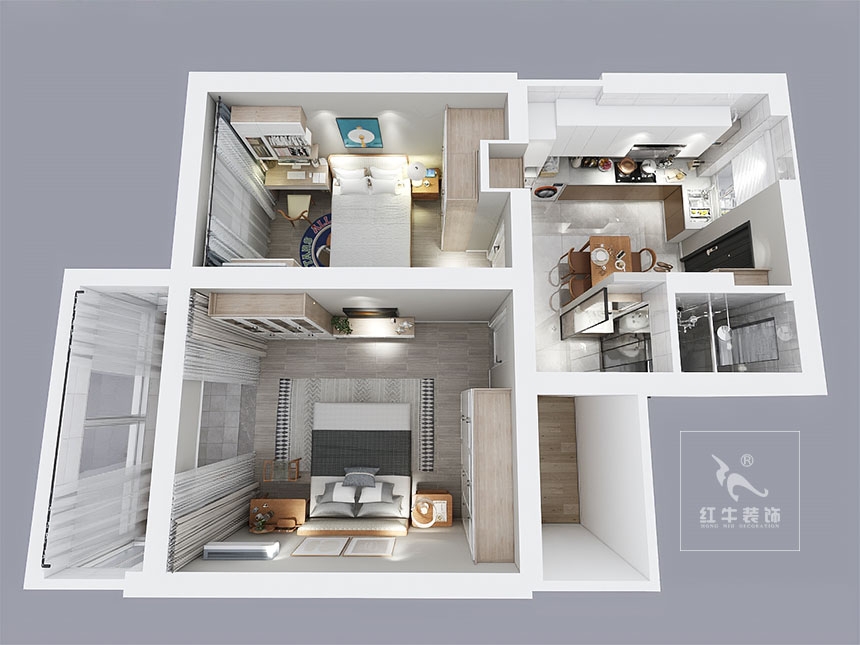 賈庭_峨嵋新村11號1-402-57㎡-北歐風(fēng)格_2室1廳1衛(wèi)（老房重新裝修）_定制家￥97687_全包9