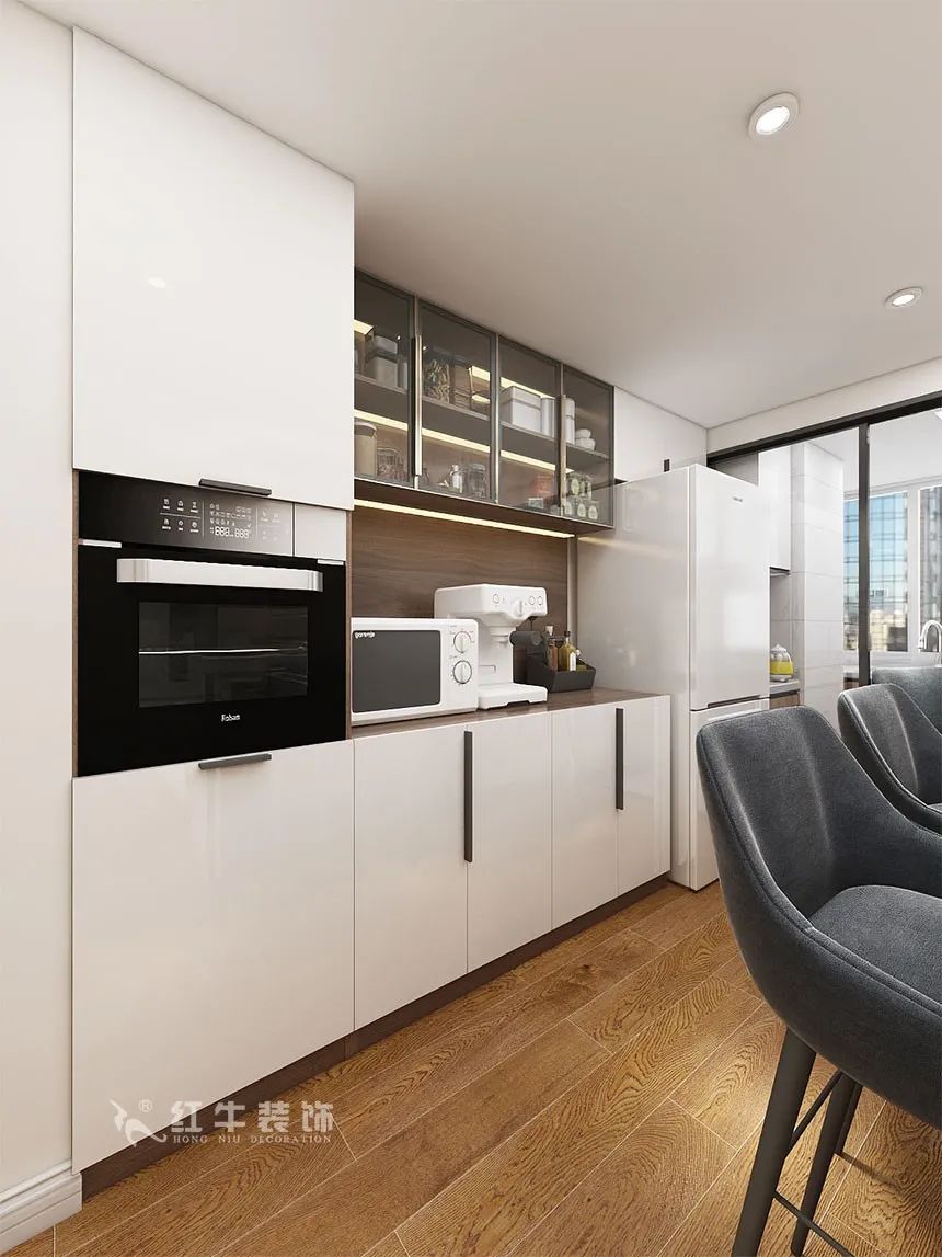 沙發(fā)不要靠墻，這樣設(shè)計(jì)才夠別致?。櫨阓東城水岸115㎡現(xiàn)代風(fēng)格_3室2廳1衛(wèi)_舊房裝修_全包17萬(wàn)）07