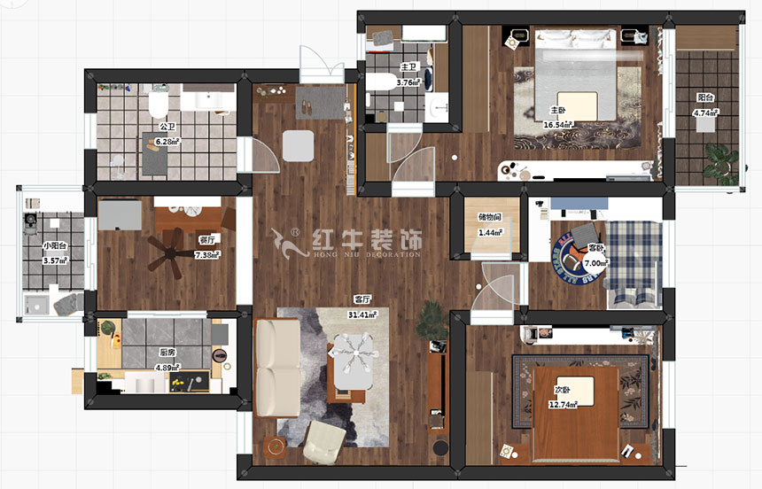 蔣琛_時代雅居21-502-130㎡-現(xiàn)代簡約風格_3室2廳2衛(wèi)（老房裝修）_定制家￥150011_全包15萬00_03彩平圖