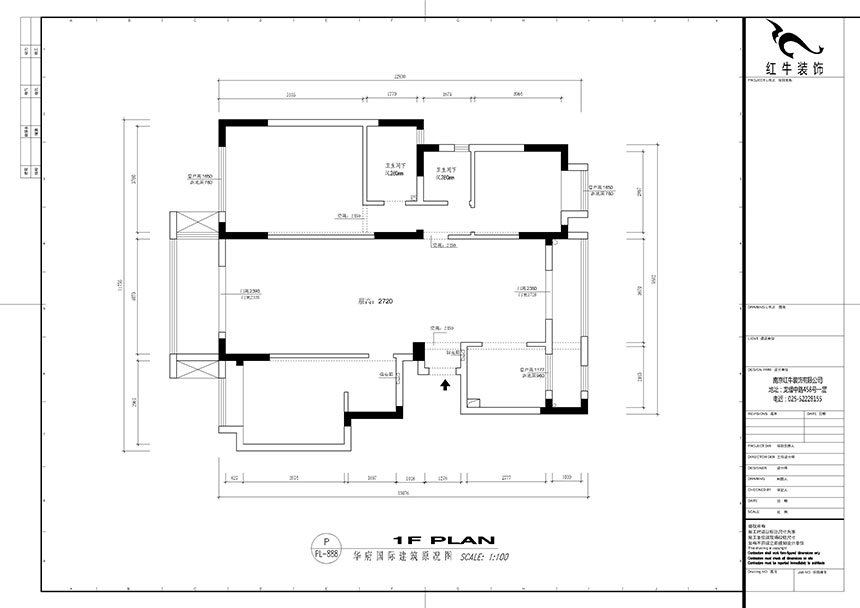 魏明花_華府國際8-1-801-142㎡-美式風格_3室2廳1衛(wèi)（毛坯房裝修）_定制家￥206480_全包20萬00_01華府國際8-1-801建筑原況圖-Model