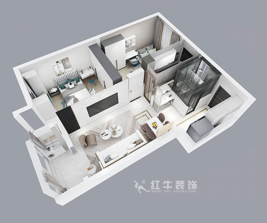 朱明琪_紫楊佳園24-3-910-87㎡-現(xiàn)代簡約風格_2室2廳1衛(wèi)（新房裝修）_成品家￥120000_全包10萬00_04鳥瞰圖