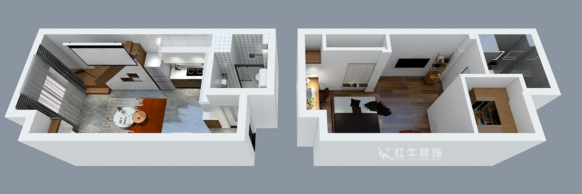 張智猿｜海賦尚城6-508-40㎡挑高-現(xiàn)代簡(jiǎn)約風(fēng)格｜1室1廳1衛(wèi)｜新房裝修｜定制家￥100000｜全包11萬(wàn)｜00_05鳥(niǎo)瞰圖