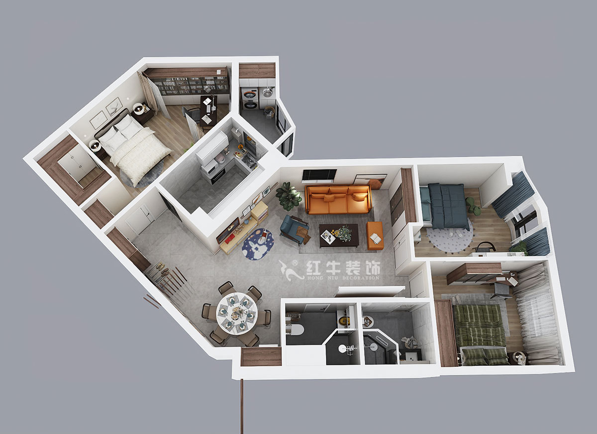 劉小勇｜豐匯大廈1202-138㎡-現代風格｜3室2廳2衛(wèi)｜老房裝修｜定制家￥196000｜全包19