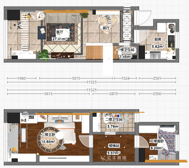 朱彥｜萬(wàn)科金色里程8-706-70㎡-簡(jiǎn)歐風(fēng)格｜復(fù)式35+35㎡｜2室2廳1衛(wèi)｜定制家￥120000｜全包12萬(wàn)｜00_05彩平圖