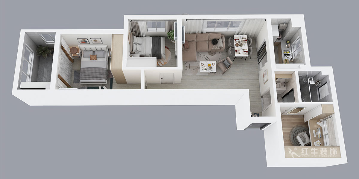 賈庭｜燕歌園7-2806-80㎡-現(xiàn)代風格｜3室2廳1衛(wèi)｜新房裝修｜定制家￥92200｜全包9