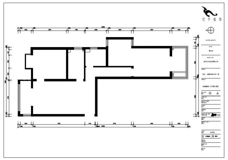 朱明琪｜御道嘉庭8-1105-109㎡-現(xiàn)代簡約風(fēng)格｜3室2廳1衛(wèi)｜新房裝修｜定制家￥155777｜全包15萬｜00_01原始結(jié)構(gòu)圖