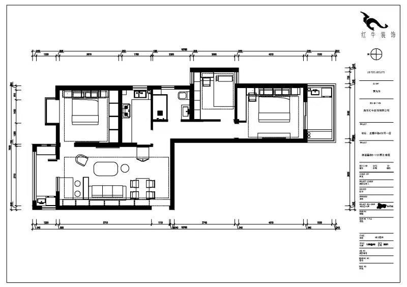 朱明琪｜御道嘉庭8-1105-109㎡-現(xiàn)代簡約風(fēng)格｜3室2廳1衛(wèi)｜新房裝修｜定制家￥155777｜全包15萬｜00_02平面布置圖