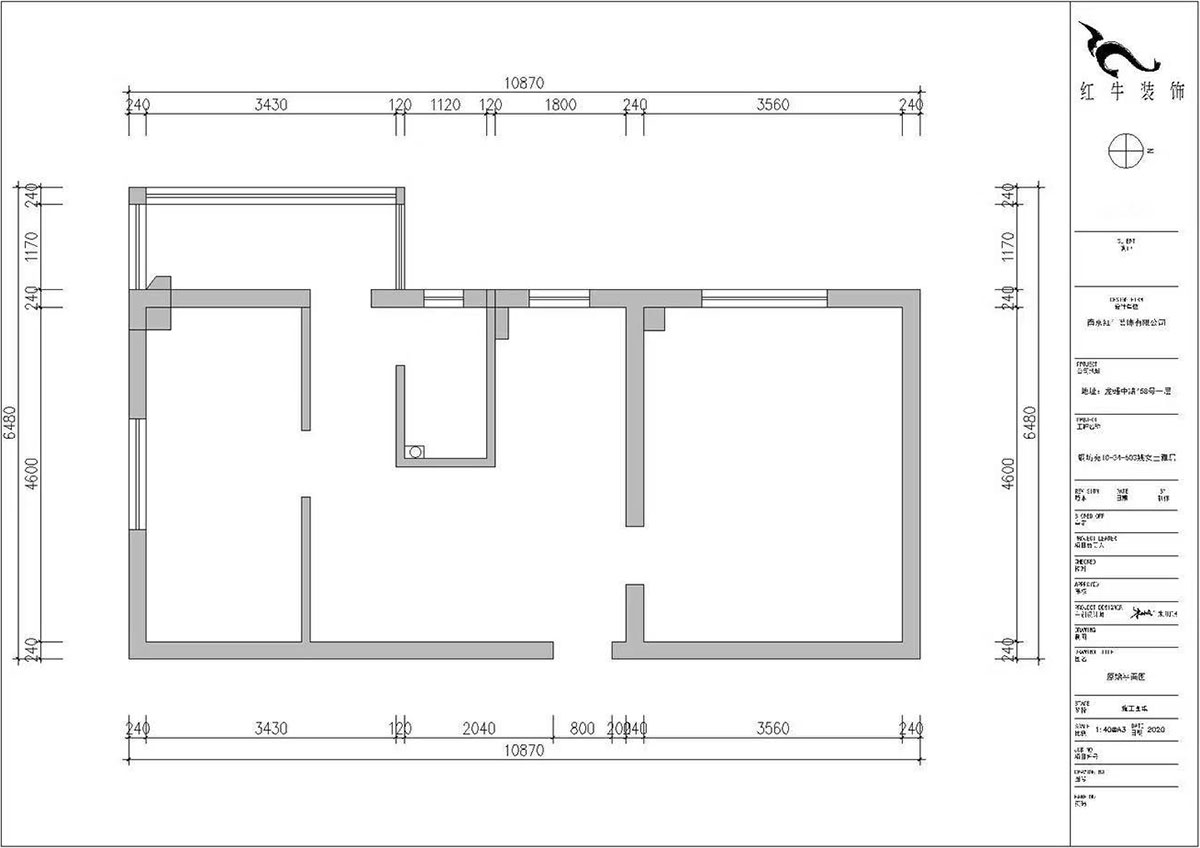 【實(shí)景案例】朱明琪｜銅坊苑10-34-603-55㎡-現(xiàn)代簡(jiǎn)約風(fēng)格｜2室2廳1衛(wèi)｜老房裝修｜定制家￥89200｜全包10萬(wàn)｜00_01原始結(jié)構(gòu)圖