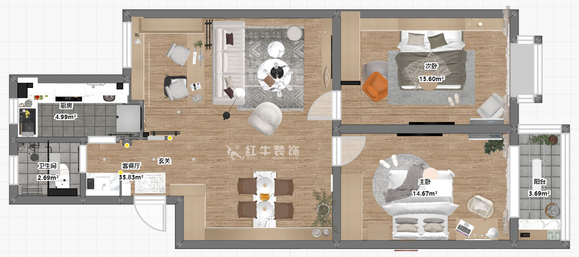 顧娟｜愛達(dá)花園紫藤園6-18-401-96㎡-北歐風(fēng)格｜3室2廳1衛(wèi)｜舊房裝修｜定制家￥121200｜全包12