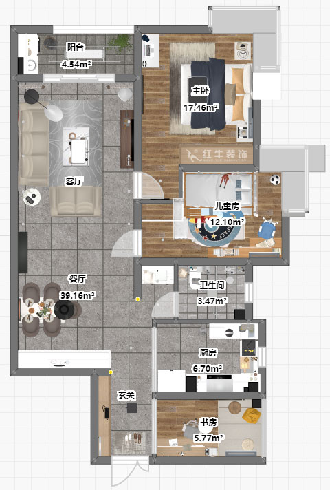 魏明花｜翠屏國際廣場苑10-2-608-100㎡-現(xiàn)代簡約風格｜3室2廳2衛(wèi)｜二手房裝修｜定制家￥127500｜全包12