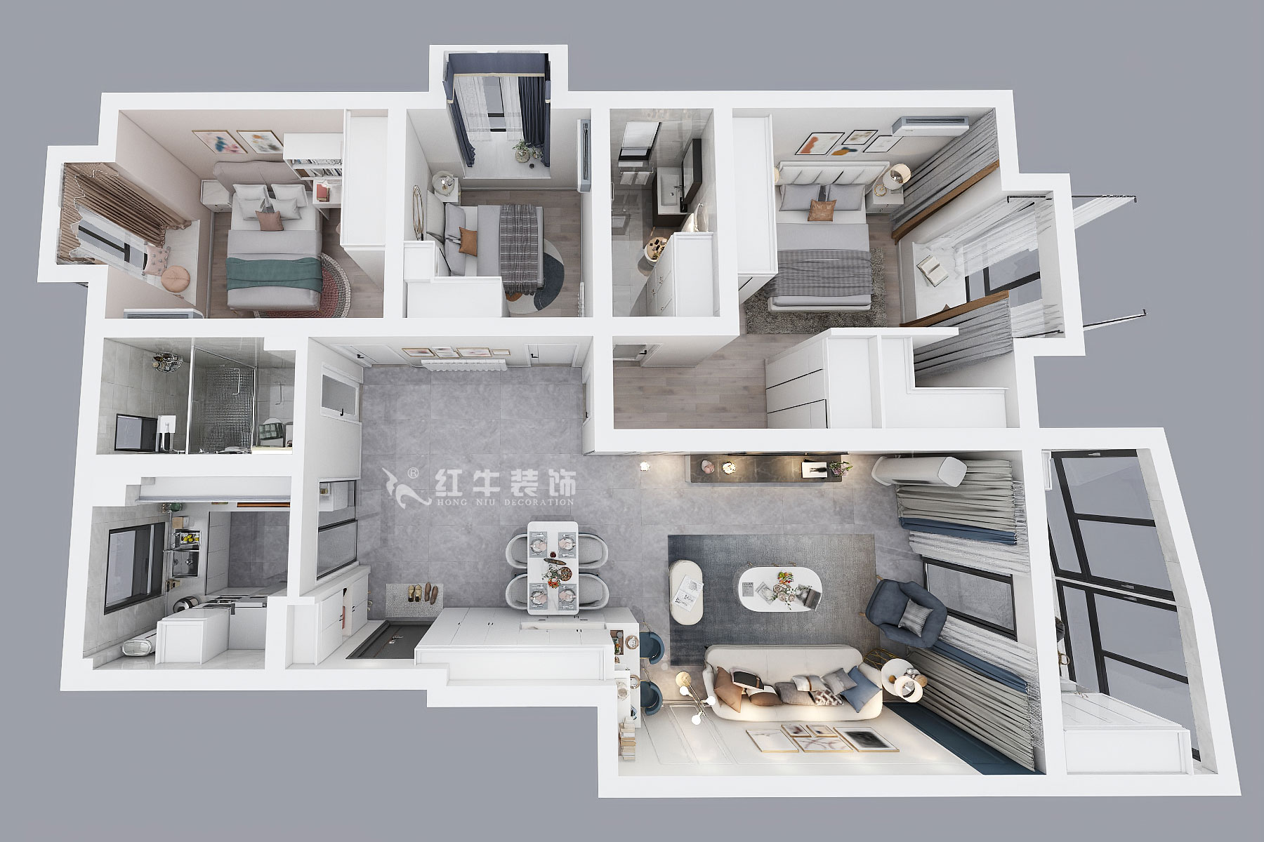 仇美蓉｜錦虹美苑9-1-201-120㎡-現(xiàn)代輕奢風(fēng)格｜3室2廳2衛(wèi)｜舊房裝修｜定制家￥184061｜全包18