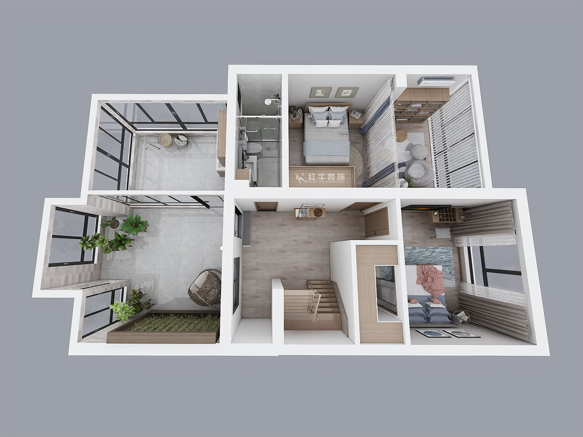 吳波｜錢塘望景20-2-505-140㎡-現代風格｜4室2廳2衛(wèi)｜舊房裝修｜定制家￥171024｜全包17